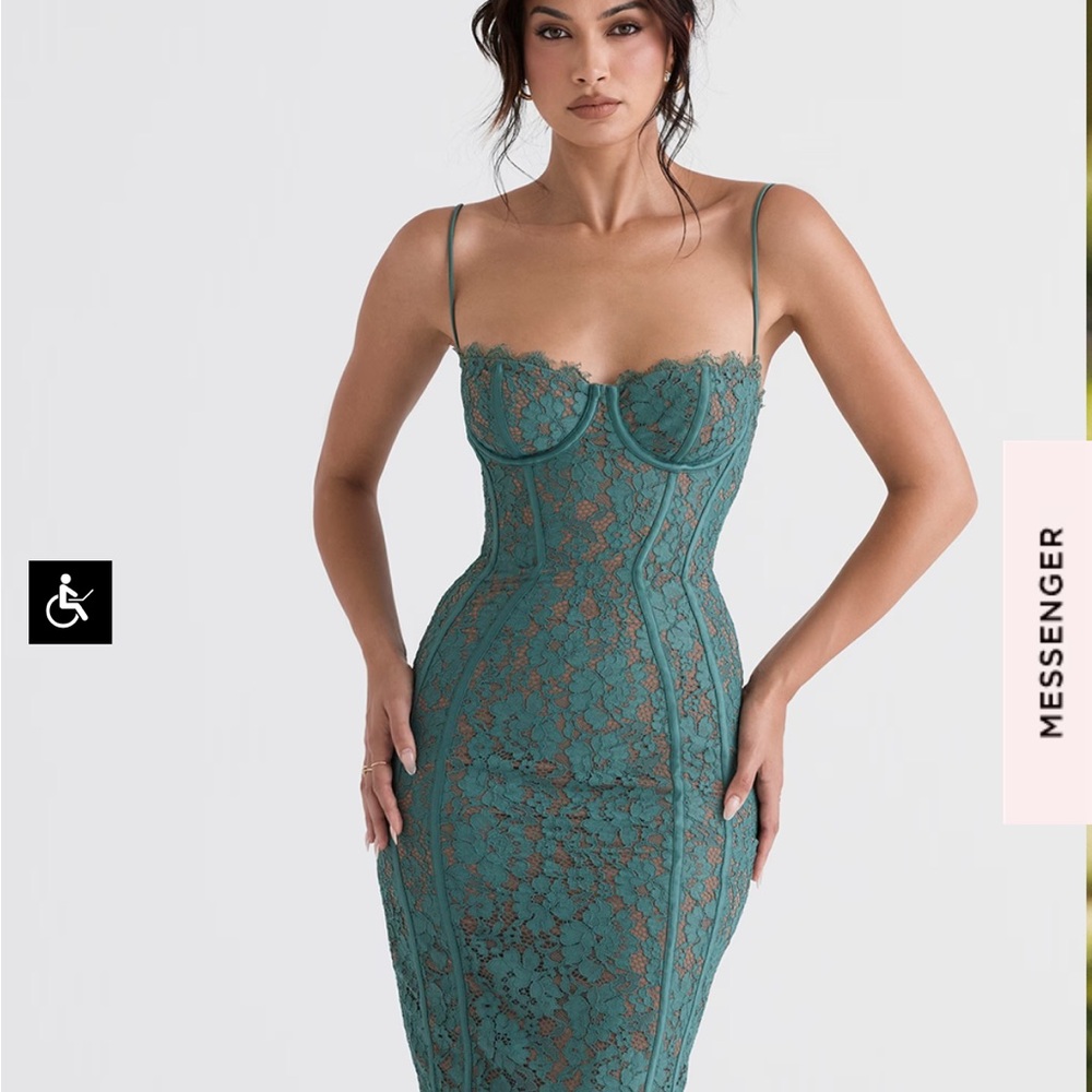 house of cb joelle lace underwire midi cocktail dress